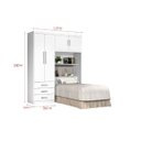 Ver imagem 4 de Guarda-Roupa Solteiro com Cabeceira 4 Portas Cancun