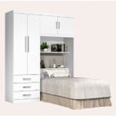 Ver imagem 3 de Guarda-Roupa Solteiro com Cabeceira 4 Portas Cancun