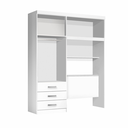 Ver imagem 4 de Guarda-Roupa Solteiro com Cabeceira e Baú 4 Portas 3 Gavetas Cancun Branco