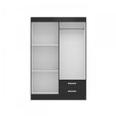 Ver imagem 3 de Guarda-Roupa Solteiro 4 Portas 2 Gavetas Atalaia Black Preto