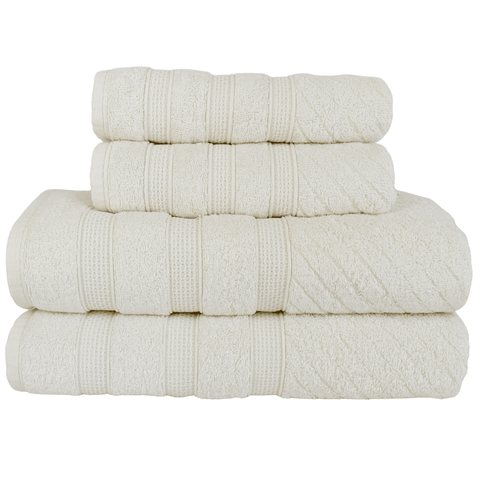 Kit 2 Toalhas de Banho + 2 Toalhas de Rosto Donatella 100% Algodão Variedade de Cores:pérola