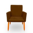 Ver imagem 4 de Poltrona Nina Decorativa Suede Marrom para Escritorio, Sala Salão Biselos-Decor