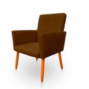 Ver imagem 5 de Poltrona Nina Decorativa Suede Marrom para Escritorio, Sala Salão Biselos-Decor