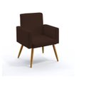 Ver imagem 1 de Poltrona Nina Decorativa Suede Marrom para Escritorio, Sala Salão Biselos-decor