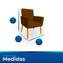 Ver imagem 6 de Poltrona Nina Decorativa Suede Marrom para Escritorio, Sala Salão Biselos-Decor