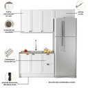 Ver imagem 4 de Cozinha Clássica Compacta sem Tampo 3 Peças 200cm Unna Poliman Móveis