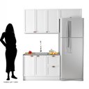 Ver imagem 3 de Cozinha Clássica Compacta sem Tampo 3 Peças 200cm Unna Poliman Móveis