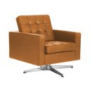 Ver imagem 3 de Poltrona Fk Couro Legítimo Linha Premium Design Modernista Escritório Recepção Moderna - Caramelo