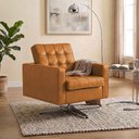 Ver imagem 1 de Poltrona Fk Couro Legítimo Linha Premium Design Modernista Escritório Recepção Moderna - Caramelo