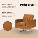 Ver imagem 2 de Poltrona Fk Couro Legítimo Linha Premium Design Modernista Escritório Recepção Moderna - Caramelo