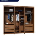 Ver imagem 5 de Guarda-Roupa 6 Portas com Reflecta Barcelona Marrom/Freijó