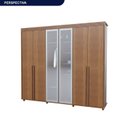 Ver imagem 2 de Guarda-Roupa 6 Portas com Reflecta Barcelona Marrom/Freijó