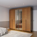 Ver imagem 1 de Guarda-Roupa 6 Portas com Reflecta Barcelona Marrom/Freijó