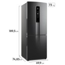 Ver imagem 5 de Geladeira Electrolux 490 Litros, Frost Free, Inverse, Black Inox - Ib7b