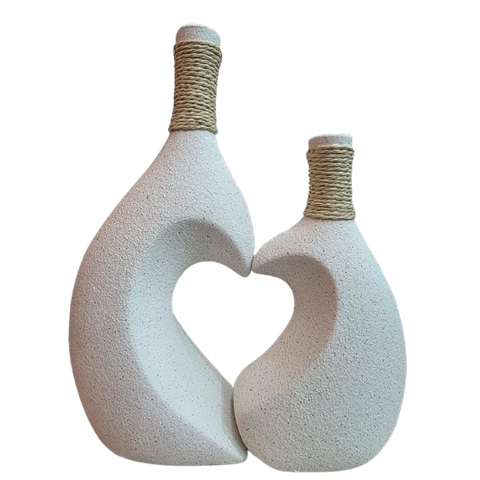 Kit Vaso de Cerâmica em Forma de Coração