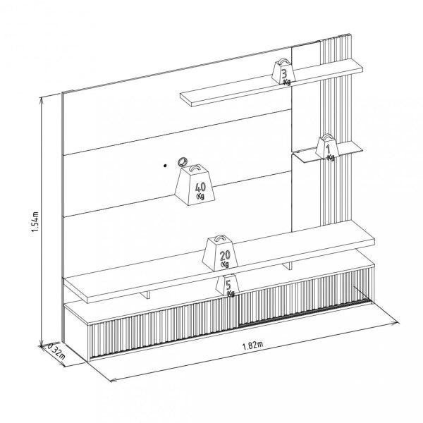 Painel Home para TV até 60 Polegadas Maragogi  - 4