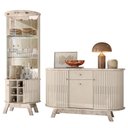 Ver imagem 7 de Aparador para Sala Buffet Ambiente Monza e Cristaleira Marina Calacata Off White – Madetec