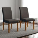 Ver imagem 1 de Cadeira para Mesa de Jantar Napoli Gold Kit 2 Peças Cinamomo Joli Chumbo - Leifer