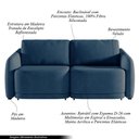 Ver imagem 7 de Sofá Cama Modulado Retrátil e Reclinável Varsóvia 196cm Veludo Azul Marinho G33 - Gran Belo