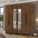 Ver imagem 1 de Guarda-roupa Casal Bahamas 6 Portas 2 Gavetas com Espelho Imbuia - Pnr Móveis