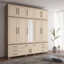Ver imagem 1 de Guarda-Roupa Casal 229cm 12 Portas 8 Gavetas com Espelho Londres Triplex 12.8 Santos Andirá