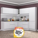 Ver imagem 1 de Armário Cozinha Completa Canto Veneza Mp2102 Multimóveis Branco + Brinde Jogo de Panelas Tramontina