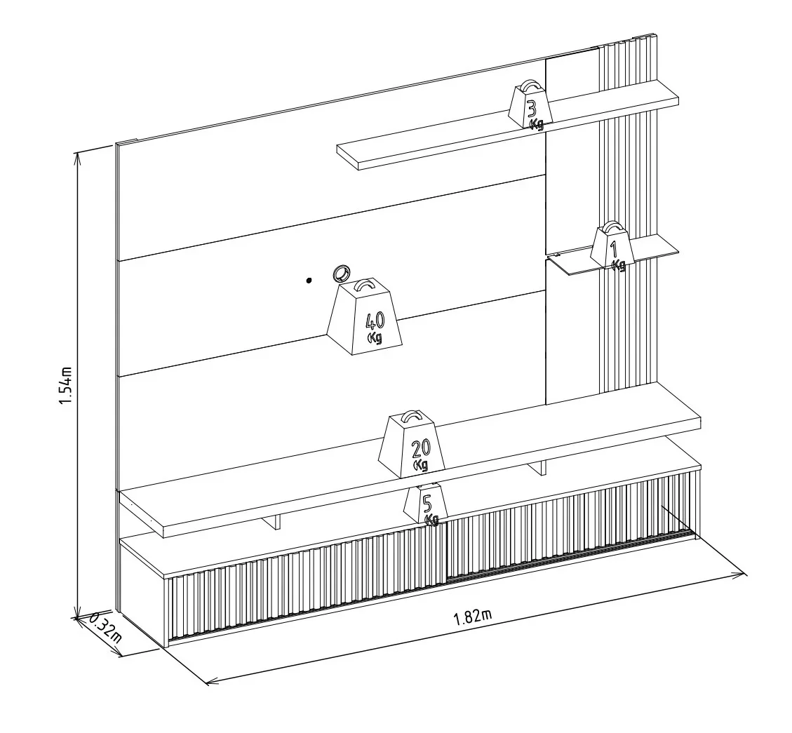 Painel Home para TV até 60 Polegadas Maragogi  - 4