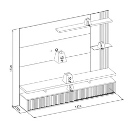 Painel Home para TV até 60 Polegadas com Ripado Maragogi - 4