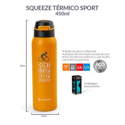 Squeeze Térmico Sport Bike 450 Ml Laranja Termopro - 5