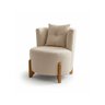 Conjunto 2 Poltronas + Sofá Curvo Orgânico Boucle Bege - Montanaris Decor - 3