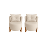 Conjunto 2 Poltronas + Sofá Curvo Orgânico Boucle Bege - Montanaris Decor - 4