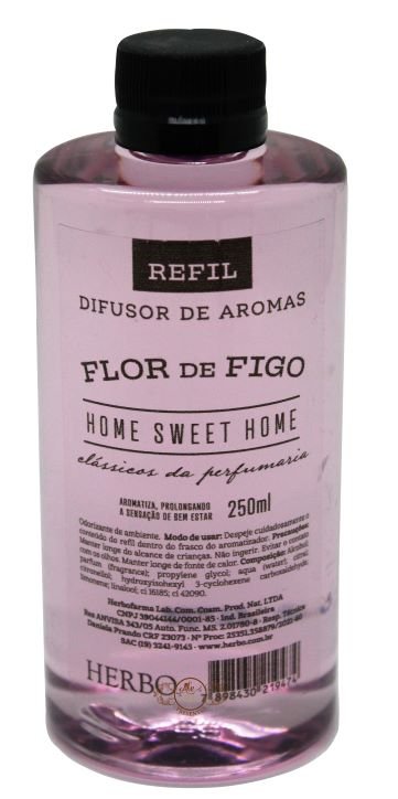 Refil do Difusor de Varetas 250ml Flor de Figo, Linha Home Sweet Home, da Herbo - 1