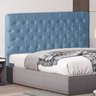 Cabeceira de Cama Box Bella Queen 160 Cm Suede Botão Cristal Azul Bebê Eli Móveis e Decoração - 2