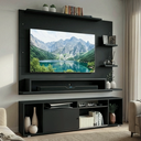 Ver imagem 1 de Rack com Painel para TV até 60 Polegadas 180 cm Preto Cancun Madesa
