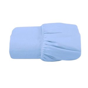 Lençol Casal Percal 180 Fios 1,38x1,88x0,35m com Elastico: Azul Claro