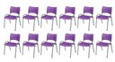 Ver imagem 2 de Cadeira Iso Base Cinza Escola, Escritório Violeta Kit 12 Un