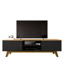 Ver imagem 1 de Rack Viena 1.8 P/ Tv até 75 Pol Sala de Estar-oferta:preto/naturale