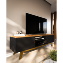 Ver imagem 2 de Rack Viena 1.8 P/ Tv até 75 Pol Sala de Estar-oferta:preto/naturale