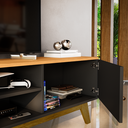 Ver imagem 4 de Rack Viena 1.8 P/ Tv até 75 Pol Sala de Estar-oferta:preto/naturale