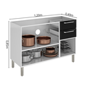 Ver imagem 3 de Balcão Cozinha em Aço 3 Portas 2 Gavetas 120cm sem tampo Dobradiças Slow Motion Tarsila Itatiaia 