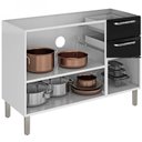Ver imagem 4 de Balcão de Cozinha em Aço 3 Portas e 2 Gavetas 120cm sem Tampo Tarsila Itatiaia Preto/Branco