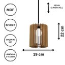 Ver imagem 6 de Luminária Teto tipo Pendente TURMALINA MDF - Completa - Cor: Preta