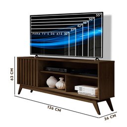 Rack Ripado Para Tv 55 Polegadas Cedro Malbec Germai - 4