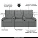 Ver imagem 6 de Poltrona do Papai Reclinável Cinema 3 Lugares Manual Baú Usb Haifa F05 Facto Cinza - Lyam Decor