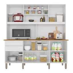 Armário de Cozinha com Balcão Mdp 6 Portas Branco - 3