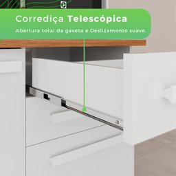 Armário de Cozinha com Balcão Mdp 6 Portas Branco - 9