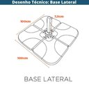 Ver imagem 6 de Ombrelone Lateral Tahiti Bahamas Fratini 300cm Alumínio Capa Poliéster Marrom Taupe Base Lateral