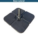 Ver imagem 4 de Ombrelone Lateral Tahiti Bahamas Fratini 300cm Alumínio Capa Poliéster Marrom Taupe Base Lateral