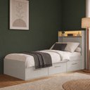 Ver imagem 1 de Cama de Solteiro com 3 Gavetas Cabeceira com Organizador e Iluminação em LED Genebra
