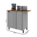 Ver imagem 3 de Balcão de Cozinha 96 cm Bariloche 1 Porta com Tampo 6225.28 Titânio Fosco - Indekes